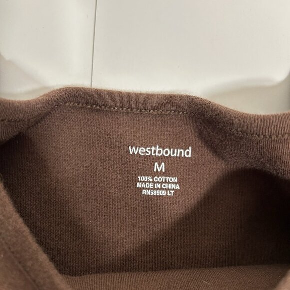 Westbound Woman  Sleeveless Brown Tank Top 100% Cotton Round Neck Sz M - Picture 4 of 5